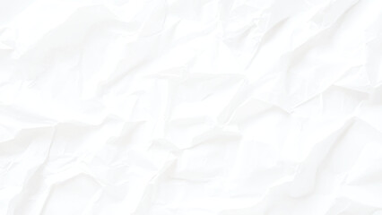 Fototapeta premium Seamless white crumpled paper background texture pattern. Tileable wrinkled high resolution arts and craft flat lay backdrop with copy space.