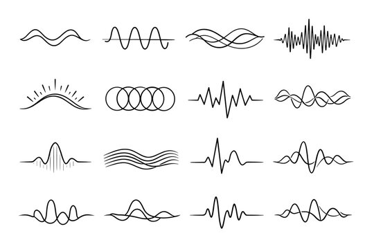 Signal pattern flowing icon shape icons form vibration vector kinetic motion line