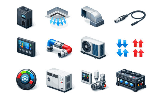 Duct control simple image icon vector precision vent sensor coolant generation air