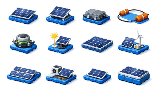 Generation solar vector icon adjustable image piece node module box simple water