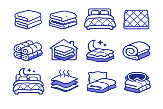 Soft night badge mark fabric layers cozy section icon vector layering layered