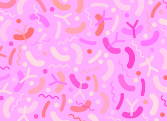 Fototapeta premium Probiotics Live Bacteria Background. Seamless pattern of probiotics and prebiotics. Microflora background. Bifidobacteria