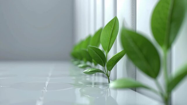 Growth and Resilience: A row of vibrant green sprouts flourishes, symbolizing resilience, and determination. representing growth and nature's quiet strength