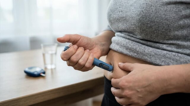 A woman is holding a syringe in her hand