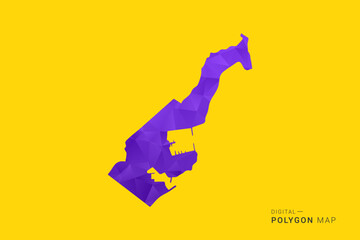 Naklejka premium Monaco Map - Low poly polygon map in vibrant purple gradient on bold yellow background, modern minimal geometric style, clean digital vector illustration.
