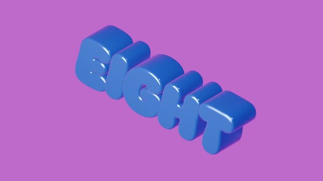 3d animated zero to 10 number animation, pink background