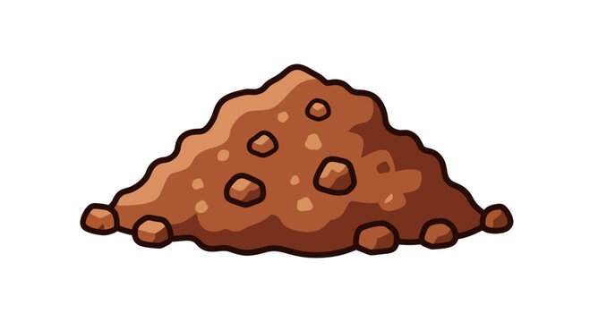 Pile of Dirt Illustration, Vector Style Graphic, for Gardening and Landscaping Projects
