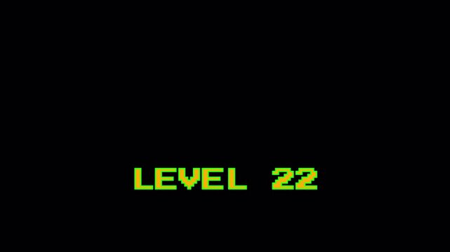 Retro Pixel Arcade Start Screen with Player Select Animation for 8 Bit Game Assets on Black Background 4k video animation seamless loop