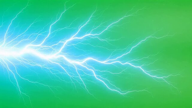Lightning bolt on green background
