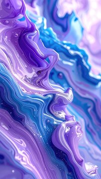 Abstract swirls of purple and blue liquid with sparkling details.