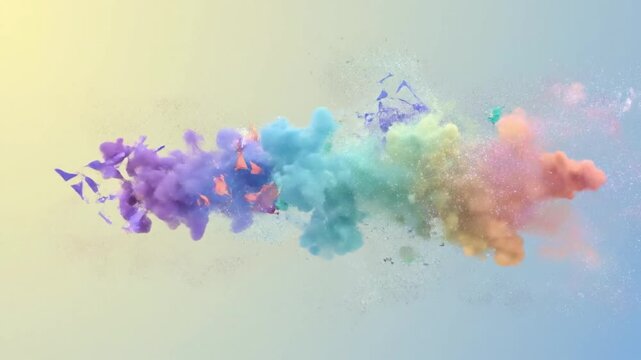 A video showcasing colorful geometric shapes in a vibrant and dynamic arrangement