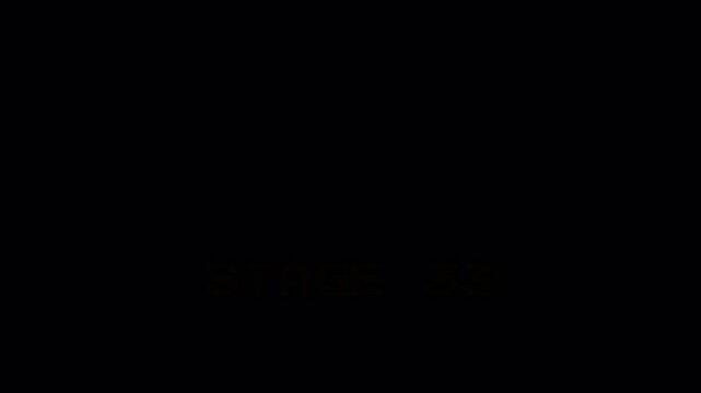 Retro Pixel Arcade Start Screen Stage 33 Text Animation for 8 Bit Game Assets on Black Background 4k video animation seamless loop