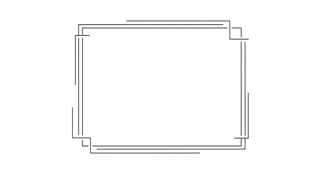 Gray outline of a square on black isolated on a transparent background