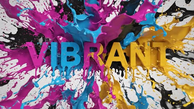 A vibrant video showcasing colorful paint splatters in a creative design