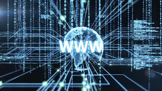 Global Network Data Connection World Wide Web Futuristic Technology Blue
