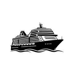 Obraz premium Modern Cruise Ship Sailing on the Water.