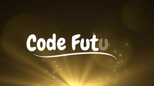 A video showcasing a coding concept with a golden glow in the background