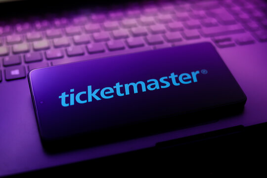 The Ticketmaster logo appears on a smartphone screen in this photo illustration in Ontario, Canada, on March 19, 2026