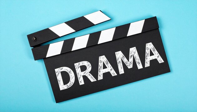 Blue clapperboard drama film genre symbol