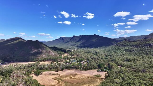 Aerial footage of Halls Gap Victoria Australia