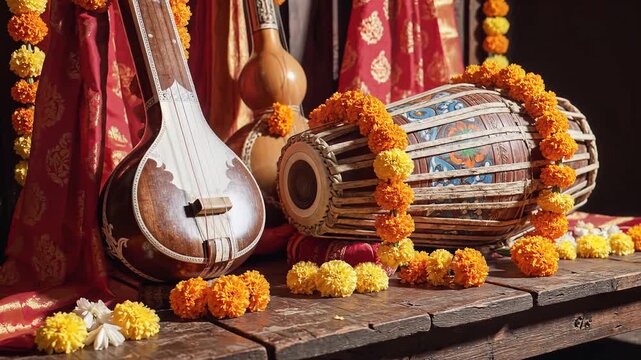 Traditional Bengali Musical Instruments for Pohela Boishakh Celebration