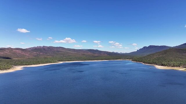 Aerial footage of Lake Bellfield Victoria Australia
