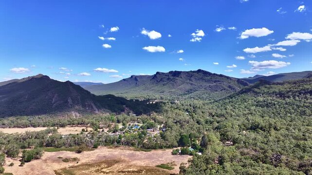 Aerial footage of Halls Gap Victoria Australia
