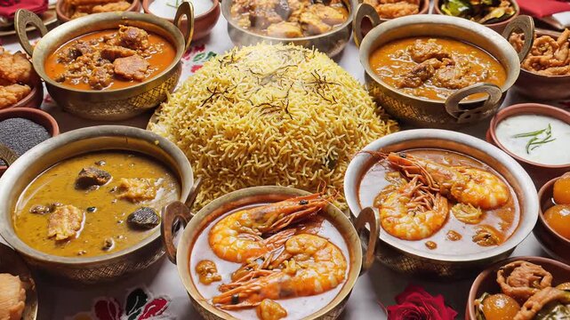 Bengali New Year Feast with Authentic Curry and Biryani