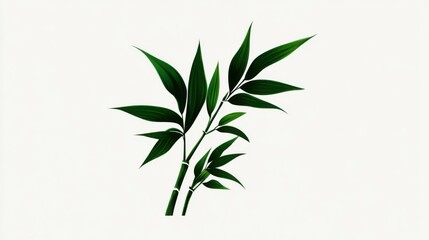 Obraz premium Lush Green Bamboo Leaves on Light Background for Nature Themes