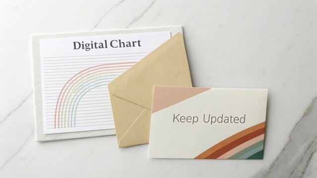 Digital Chart displayed with envelope and card arrangement
