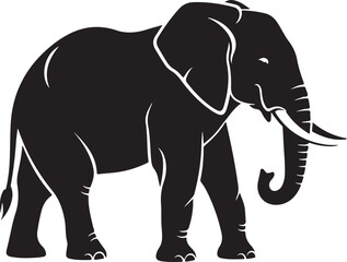 Obraz premium Black elephant icon vector