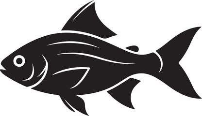 Fototapeta premium Black fish icon vector