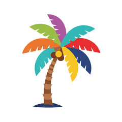 A vibrant tropical palm tree illustration, perfect for summer themes © Aziz