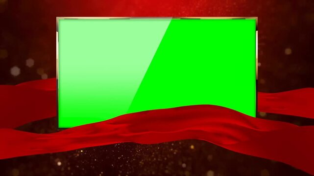 Elegant Golden Dove Slideshow &ndash; Chroma Key Frames with Red Flowing Fabric and Soaring Doves