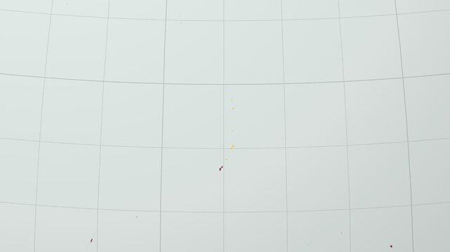 Northern Mariana Islands map. Animated zoom into the country on the Globe in Pale Mint Dark Pink color palette. Country logo animation with round text and airplanes. Map with meridians, parallels.