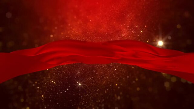Golden Peace Doves Slideshow &ndash; Elegant Green Screen Frames with Flowing Red Fabric and Flying Doves