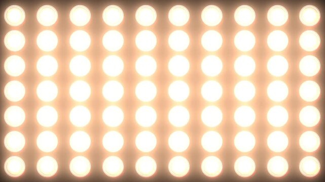 Concert Stage Lighting Transitions Vol. Dynamic Gold Bulb Wall with Geometric Wipes and Rhythmic Flashing Patterns on Black Background for VJ Loops