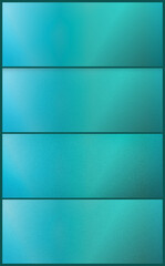 Obraz premium Retro and modern textures. Four turquoise gradient panels align in a clean layout, creating a fresh modern backdrop ideal for technology branding, social media headers, and sleek presentations.
