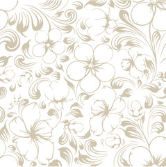 Fototapeta premium Gold floral pattern vector, seamless design