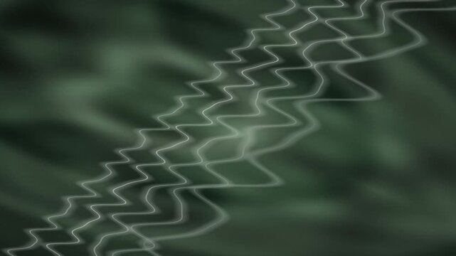 Abstract green background with a glowing, intricate zigzag line pattern.