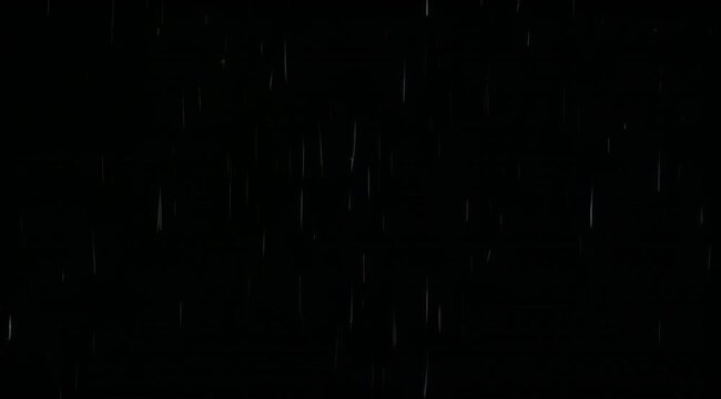 Black Rain Background with Falling Droplets - Weather Motion Background