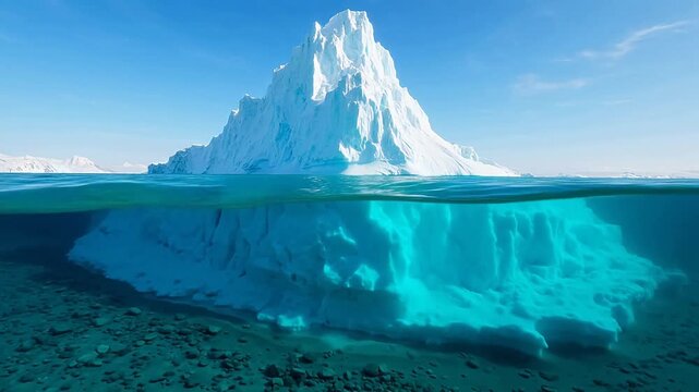 Iceberg above and below water