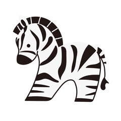 Fototapeta premium ゆるかわシマウマのほっこり動物イラスト素材