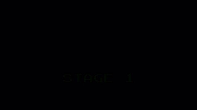 Pixel Text Stage 1 with Glitch Effect Animation for 8 Bit Retro Game Arcade on Black Background in 4K Resolution 4k video animation seamless loop