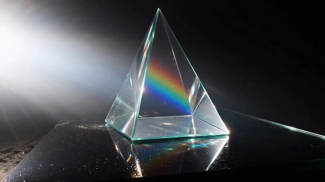 Glass pyramid refracting light