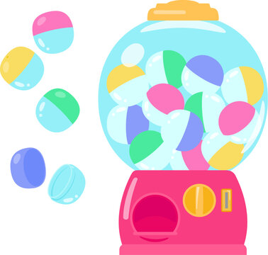 丸いカプセルトイマシーンとカプセル