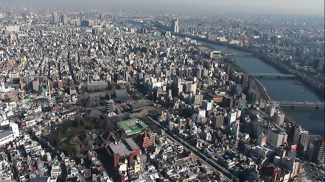 浅草の空撮風景