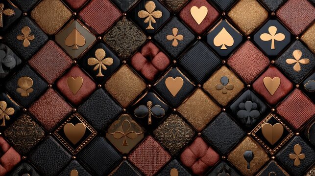 Playing card suits pattern design background decorative texture