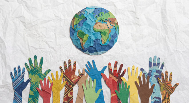 World day as diverse cultures and multiculturalism society and international tolerance celebration of global diversity and african american asian and caucasian culture integration and pride as a multi