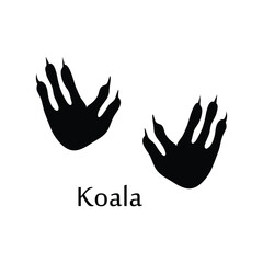 Koala Footprint Silhouette Vector – Animal Paw Print Track Icon EPS © Sejal